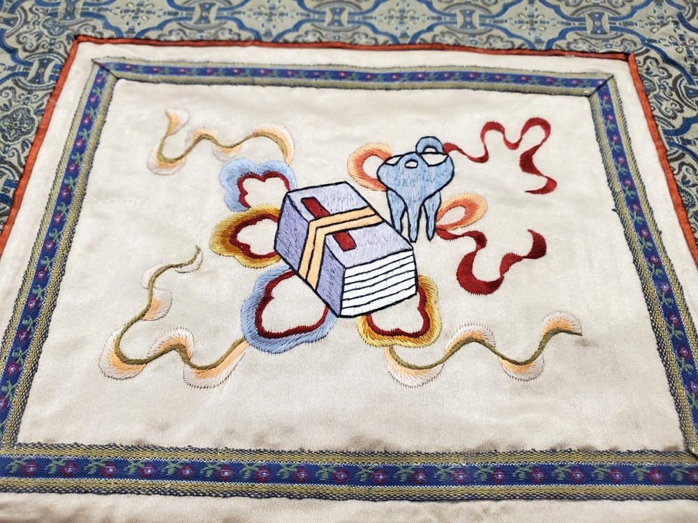 Unique Vintage Chinese Silk Embroidered Decorative Wall Panel