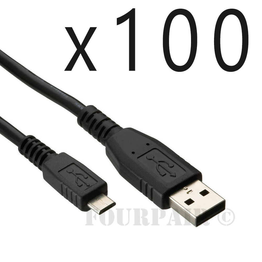 100 Pack - 10ft Micro USB Sync Charger Cable Cord LG HTC PS4 Xbox One Controller