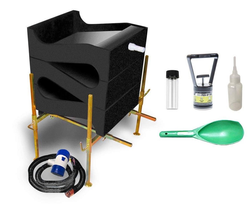 Gold Cube 3 Stack Deluxe - Includes Pump, Hose, Stand, and Prospecting Gear