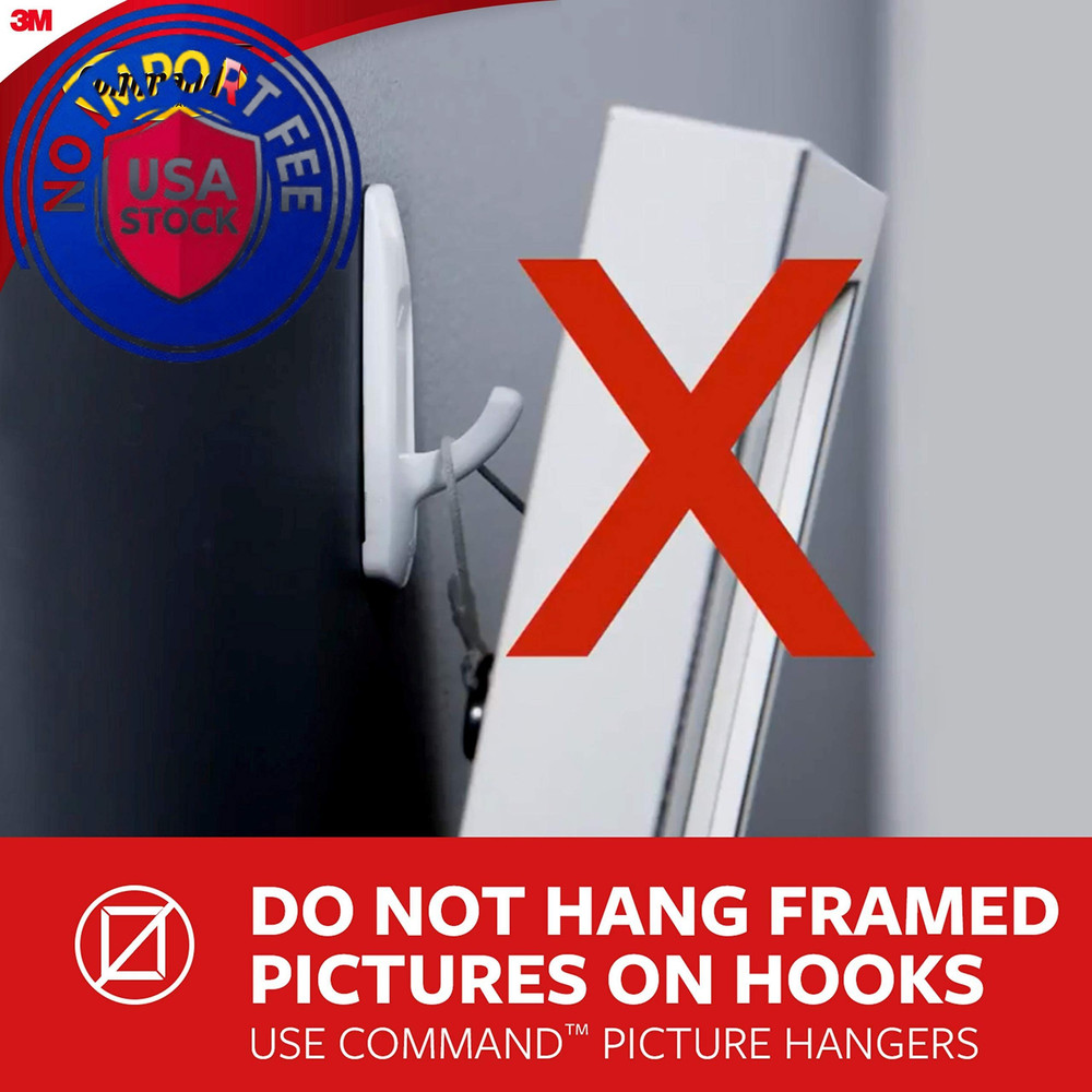 Command Medium Designer Hooks, 2 Hooks and 4 Strips, Medium, White