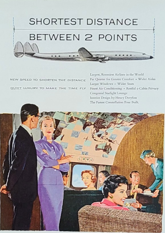 Lockheed Super Constellation Original 1955 Vintage Print Ad Wall Art