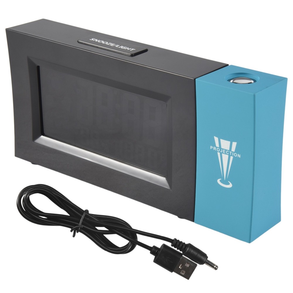 Projection Digital Alarm Clock Date Snooze Function Adjustable Angle9370