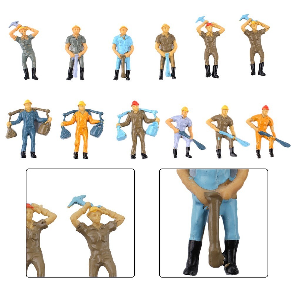 12* Railway Workers Figures Workers Figures Train Railway Worker People 4 Poses