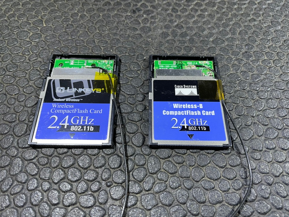 (2) Cisco Linksys Wireless-B Network CF Card WCF12 Compact Flash