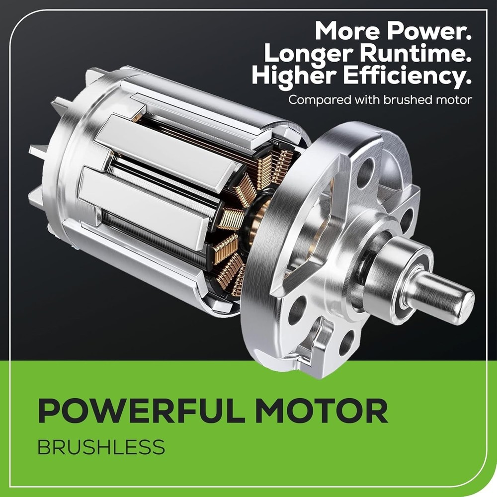 Lightweight 40V Brushless Edger - 8" Cutting Width, 60-Minute Runtime Included