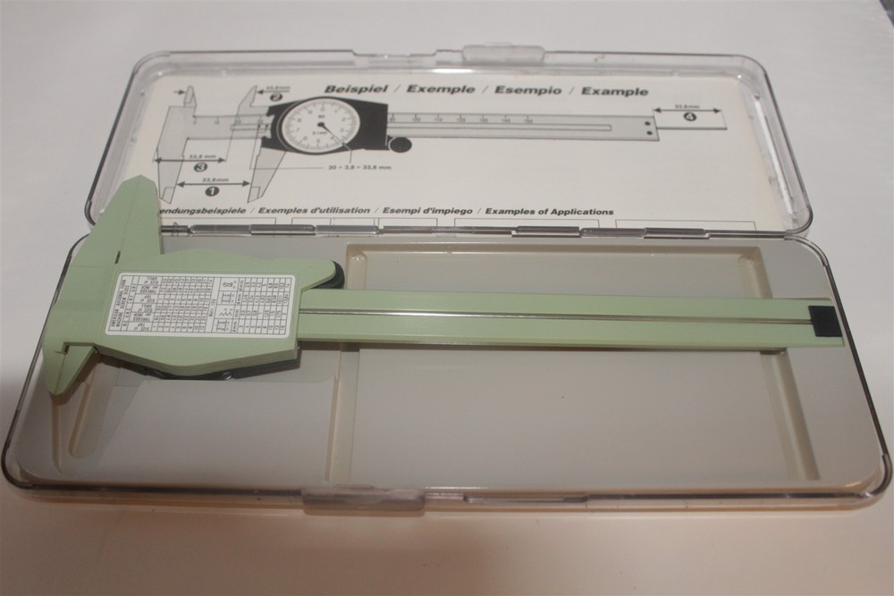 SPI 31 414 PLASTIC 6" CALIPER WITH CASE & INSTRUCTIONS