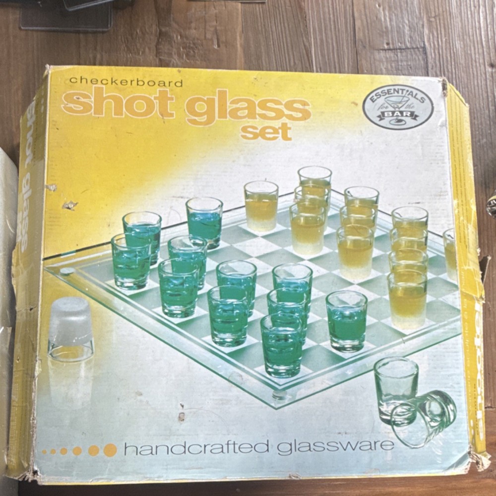 Home Essentials Checkerboard Shot Glass Set