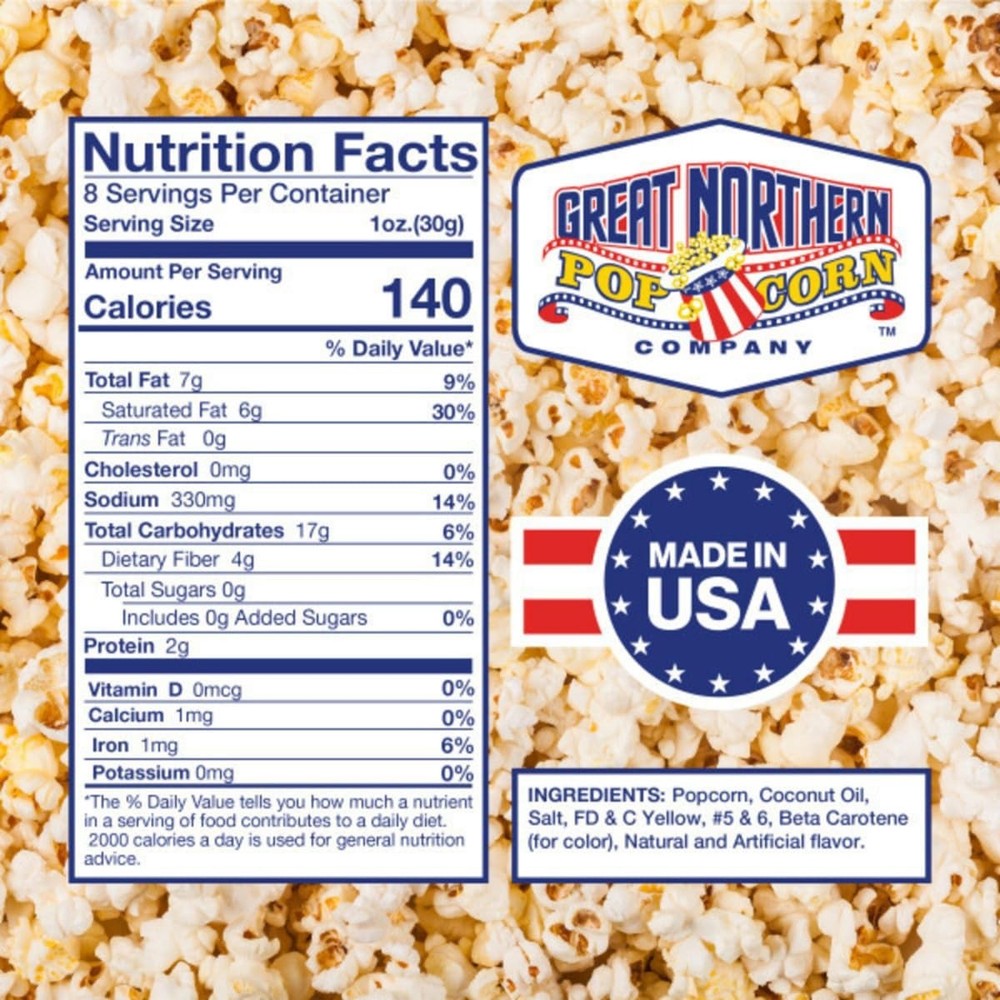 8oz Popcorn Kernels 24 Case - Great Northern Popcorn Packets