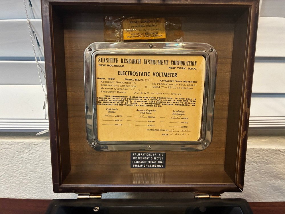 1960 Sensitive Research - Electrostatic Voltmeter Model ESD