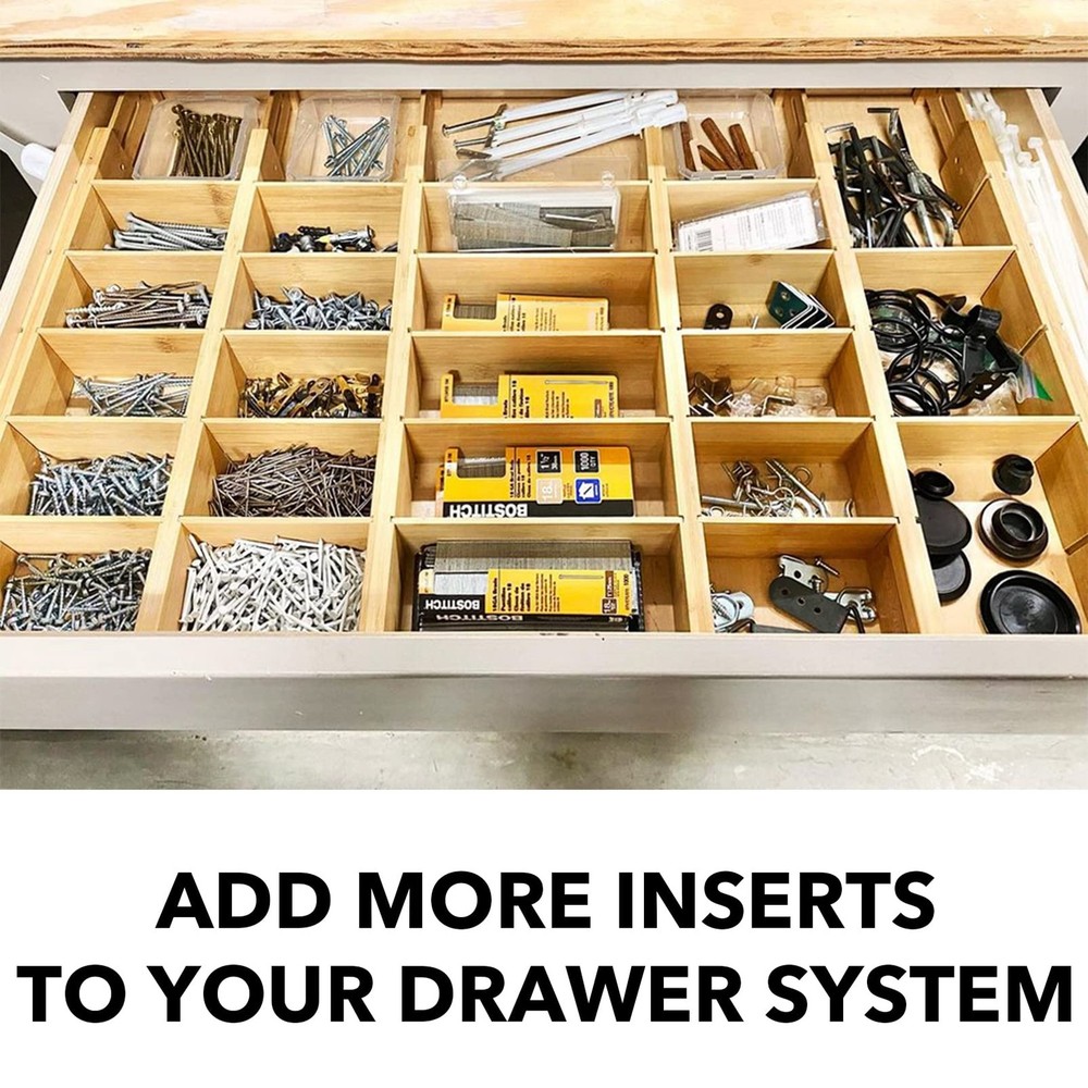 Bamboo Drawer Dividers Inserts, 3 Sizes, 9 Pack