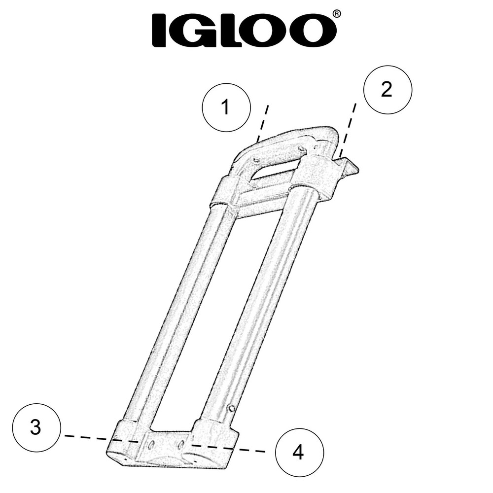 Igloo Replacement Telescoping Handle for Approx. 14"H x 6.25"W x 2"D, Black