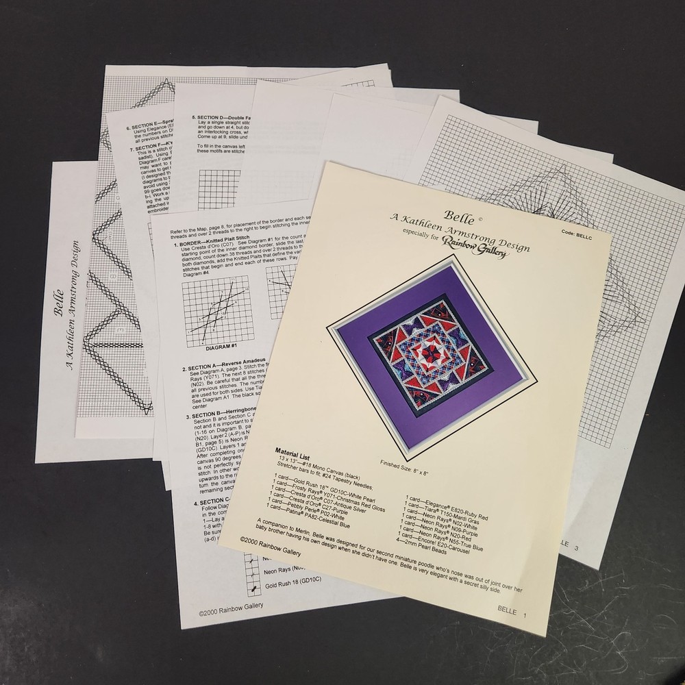 Kathleen Armstrong Design Belle Needlepoint Pattern Chart BELLC