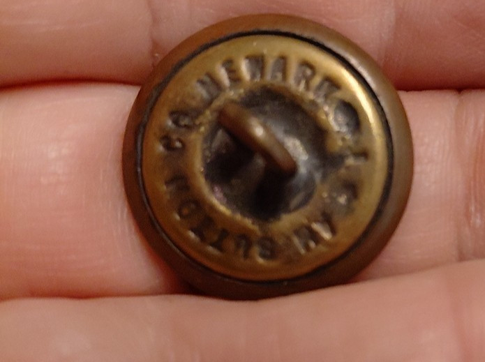 Antique WW1 U.S. Button (1901 - 1920) AM Button Co. Shield Raised
