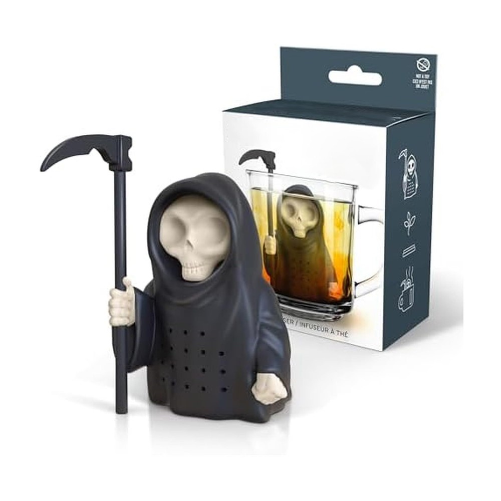 Grim Reaper Shaped Tea Infuser, Silicone Steeper, Black