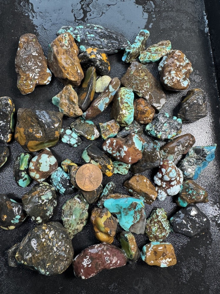 One Pound stabilized Turquoise small nuggets assorted mine free shipping
