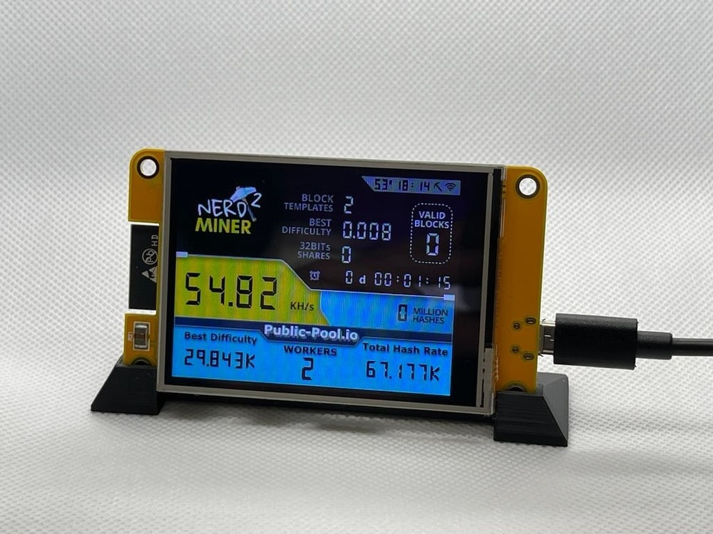 ESP32 S3 Crypto Miner Running NerdMiner Software – DIY WiFi Bitcoin Ticker