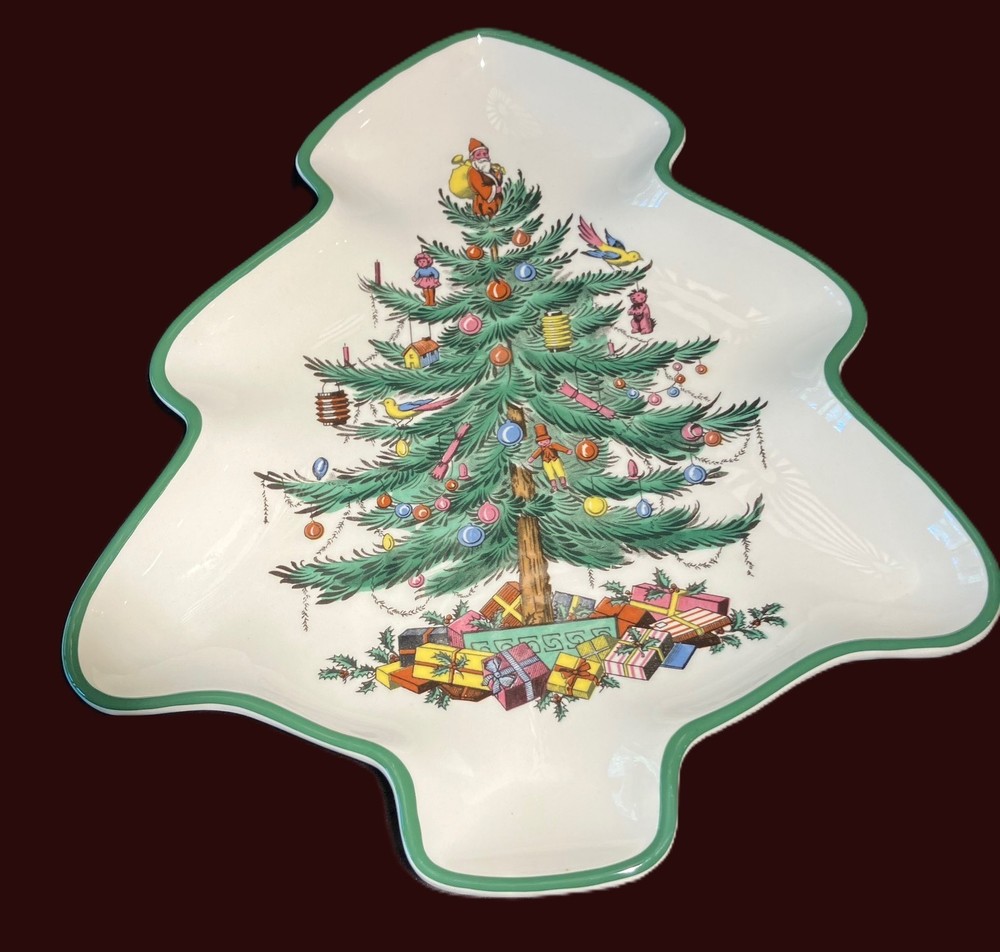 SPODE Christmas Tree-Shaped Dessert Dish S3324
