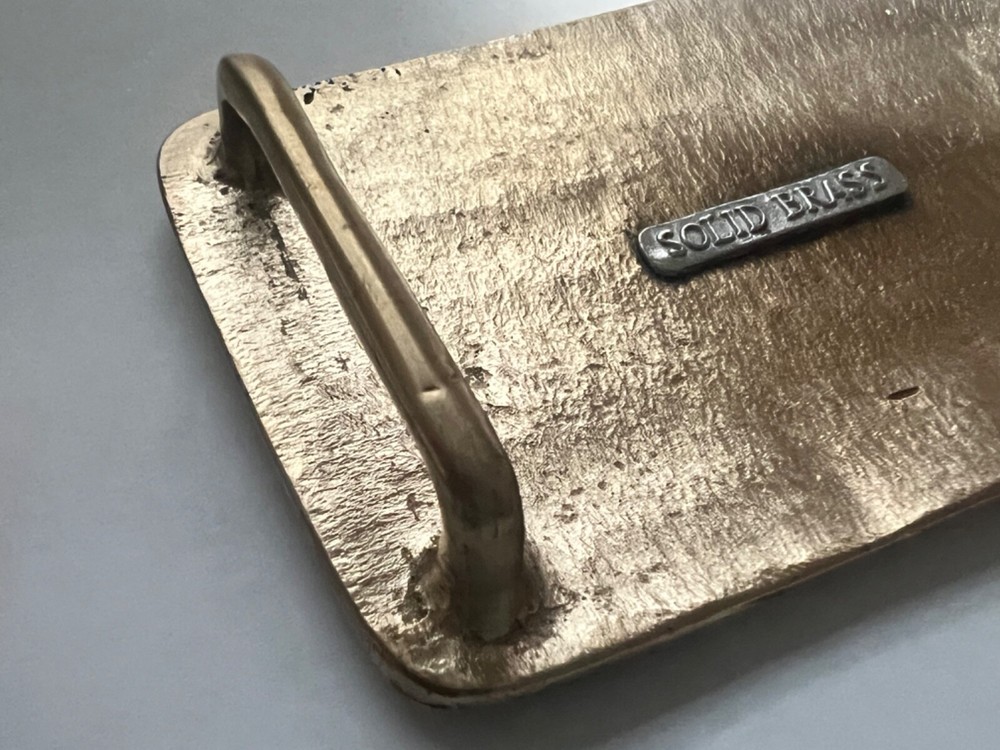 John Wayne SOLID BRASS "The Duke" Red River Belt Buckle 1946 HWH initial version