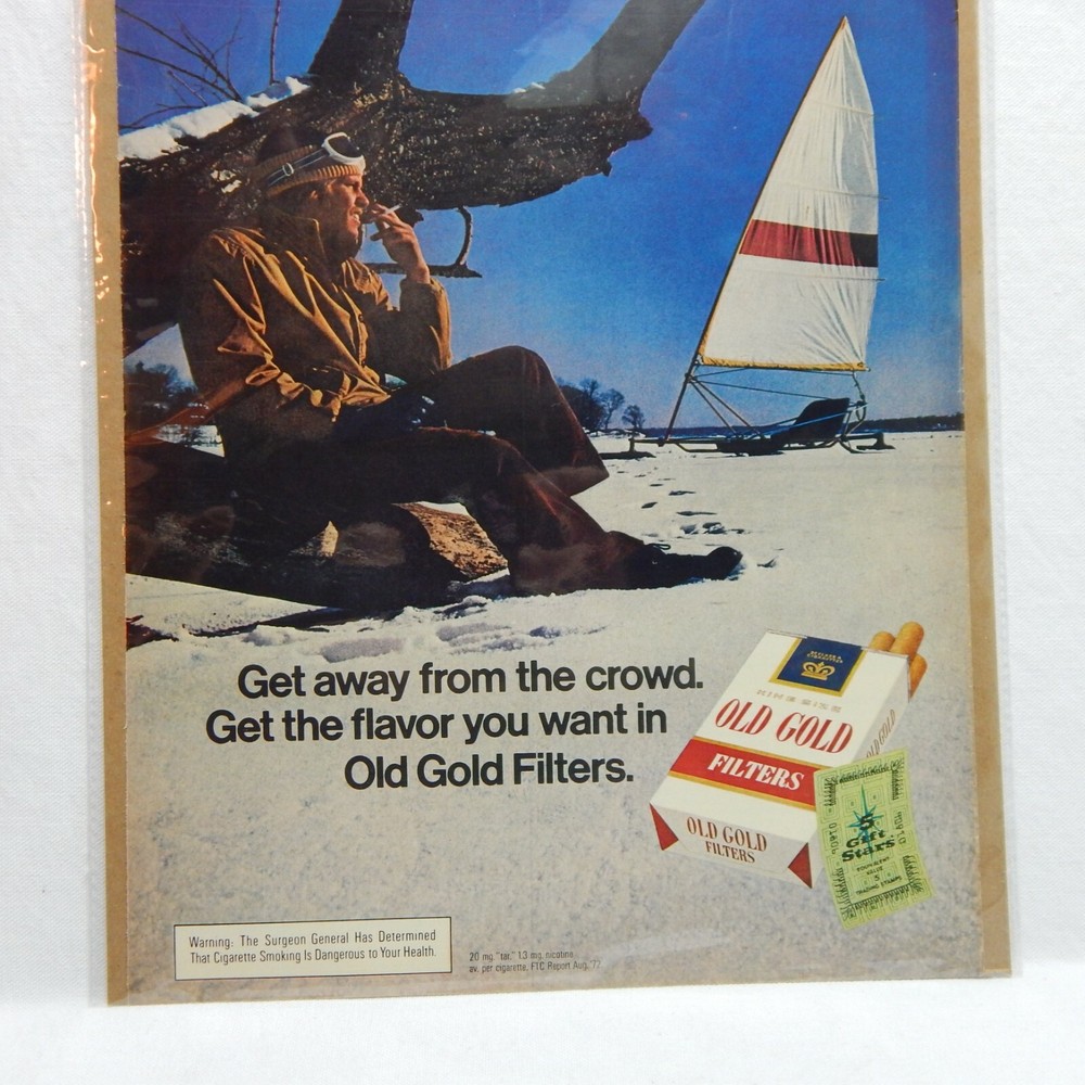 1972 OLD GOLD CIGARETTES P. LORILLARD COMPANY ADVERTISEMENT