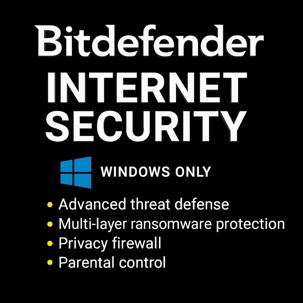Bitdefender Internet Security - 3 Years 5 Windows Devices + Daily VPN