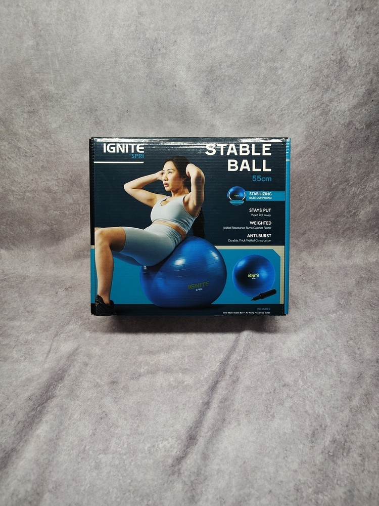 Spri IGNITE Stable Ball 55cm with Hand Pump max 250lbs stabilizing base compound