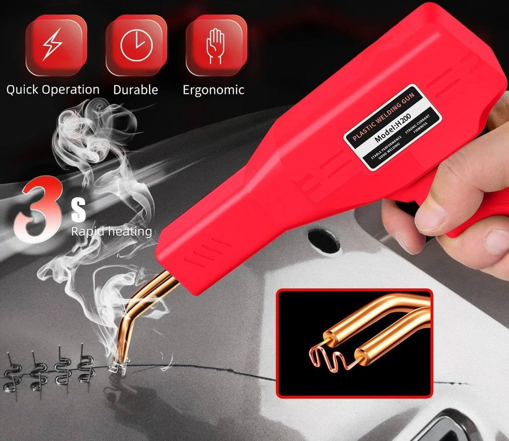 220W Plastic Welder, Multipurpose Fit, Plastic Welding Kit, Quick Plastic Rep...