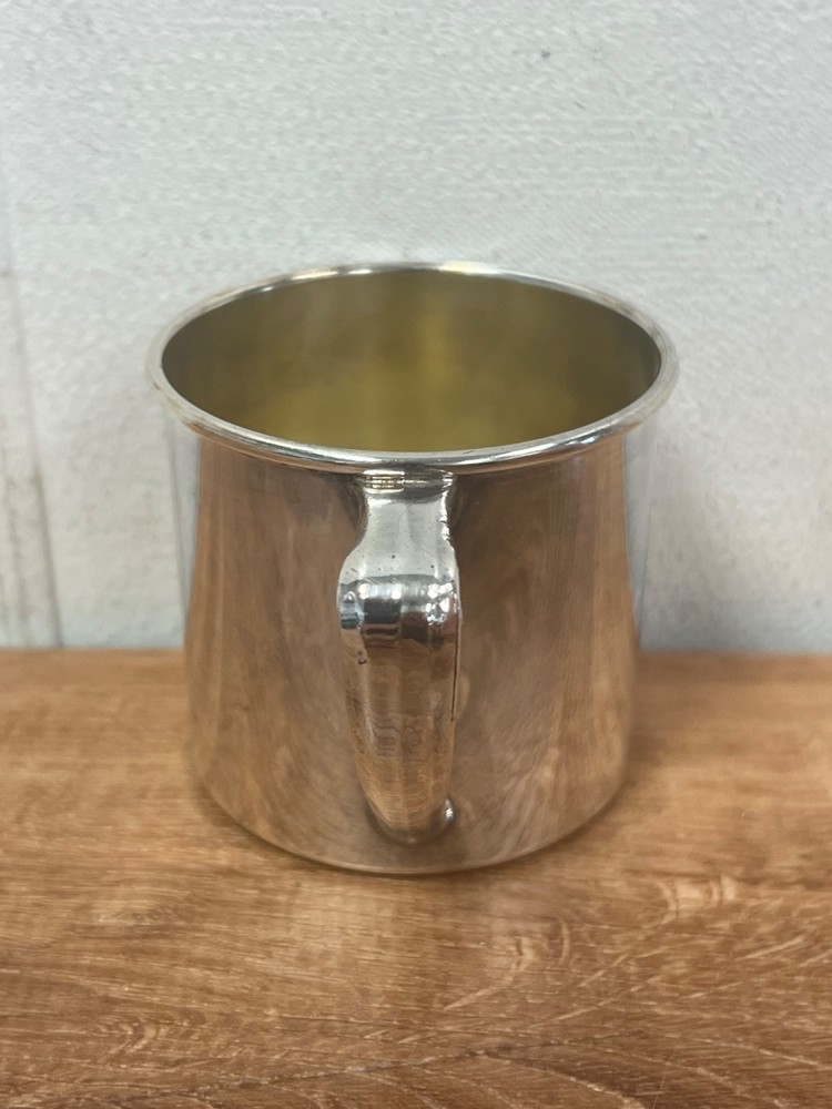 Community Baby Mug Silverplate EPNS Solid Pattern Goldtone Interior 00300
