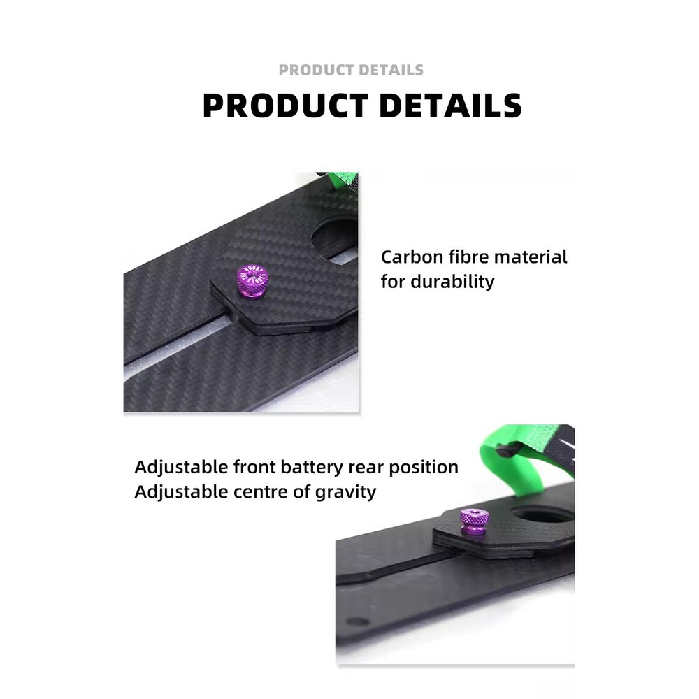 Battery tray epoxy/carbon adjustable multifunctional battery board for RC Model