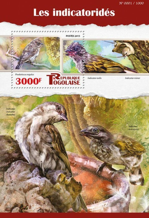 2015 TOGO MNH. HONEYGUIDE   |  Y&T Code: 1060  |  Michel Code: 7012 / Bl.1218