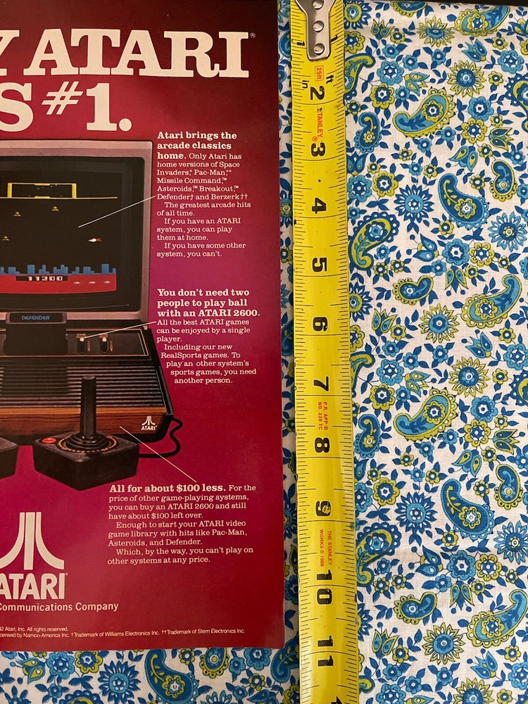 Vintage 1982 Atari Print Ad Why Atari Is #1 Ad Only