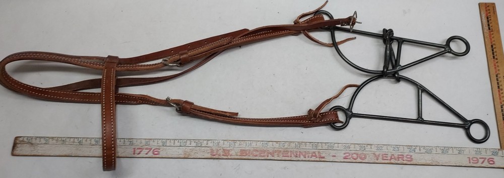 Nichols Banana Shank Snaffle Bit Mule Training Bit - W/ Headstall 925251