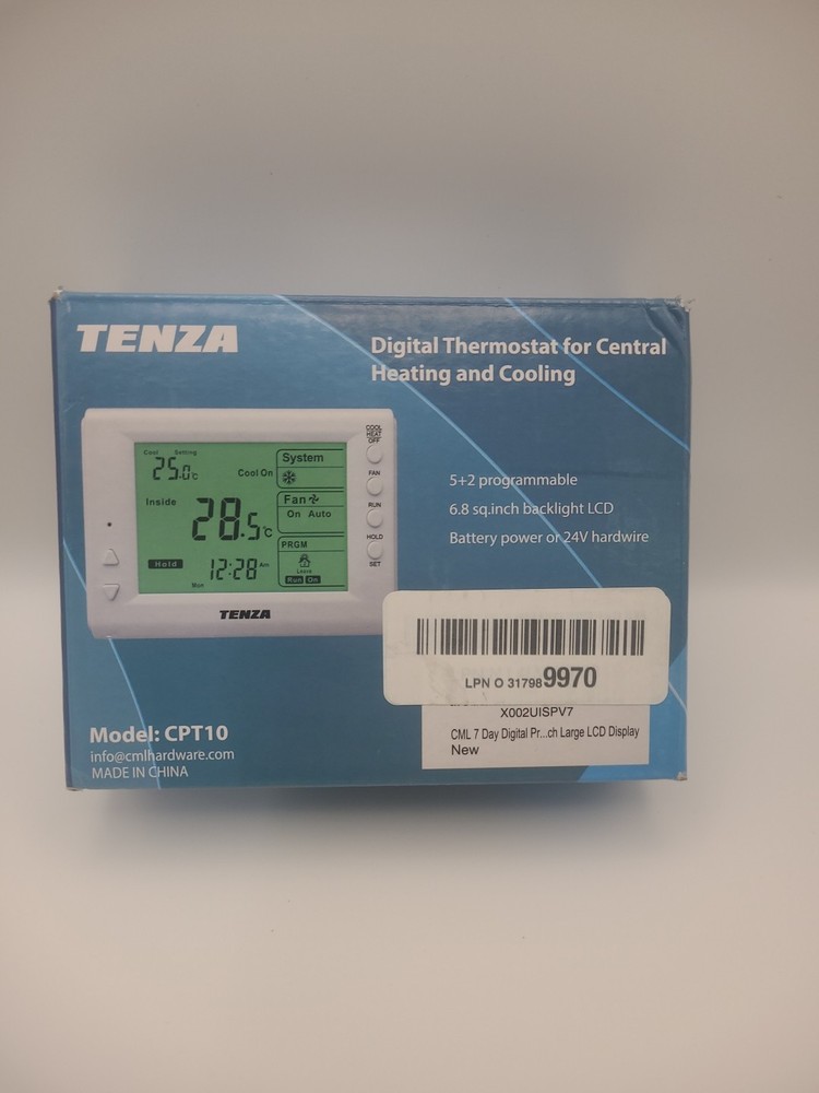 Tenza Digital Programmable Thermostat Model CPT10 5+2 Programmable
