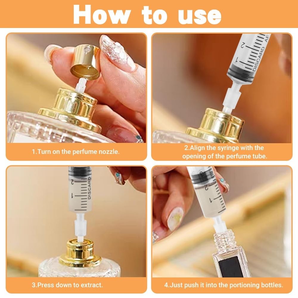 Perfume Refill Tool Kit, 10pcs Plastic Perfume Dispenser Transfer Pump Set, C...