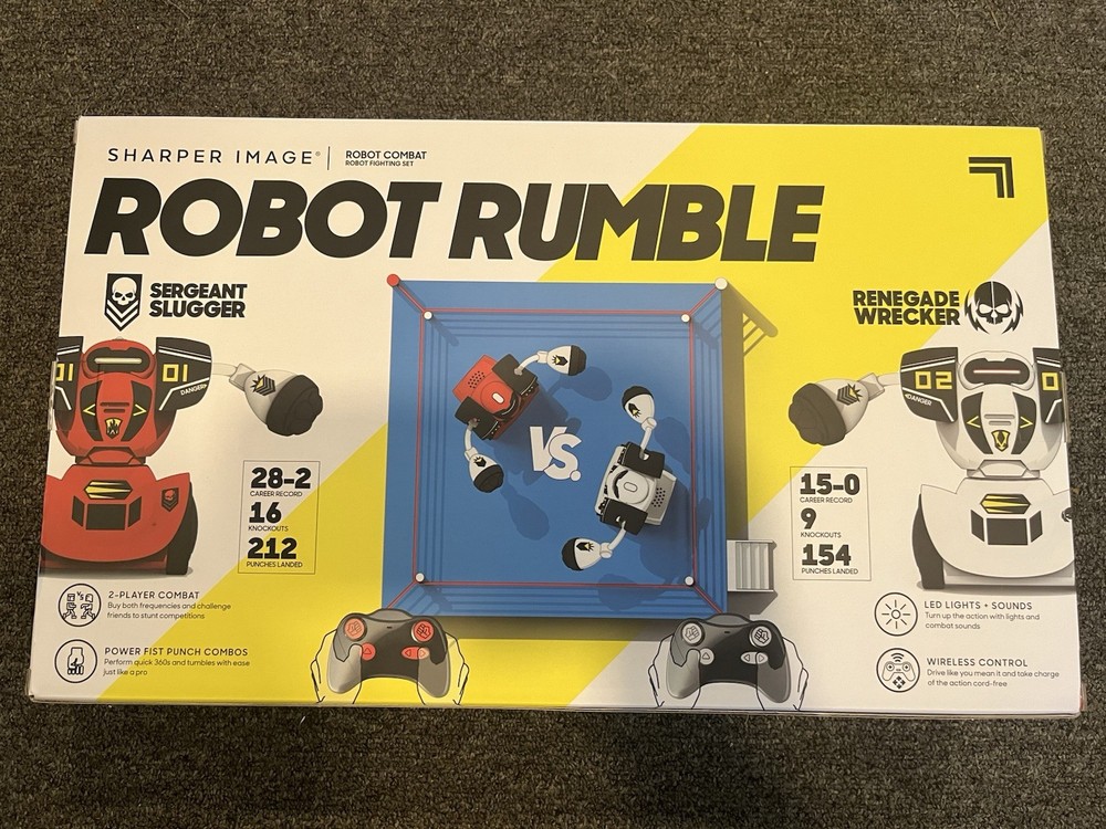 Sharper Image Robot Combat Remote Control Robot Fighting Set Two Player