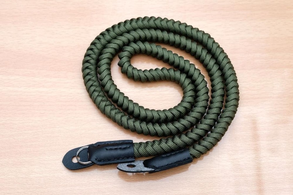 Paracord Camera Strap Camo Leather for DSLR Mirrorless Used