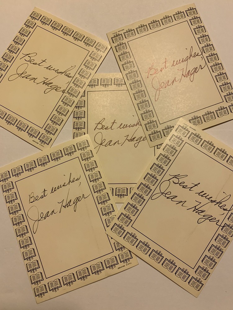 Jean Hager Author Signed Bookplate Autographed New