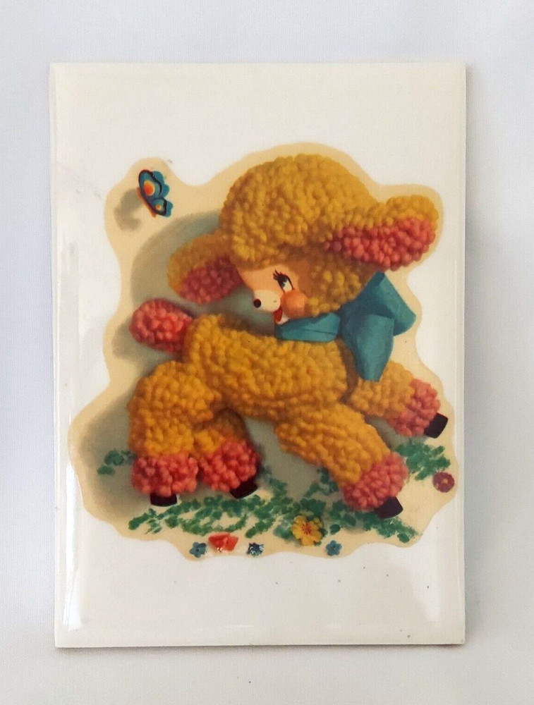 Lamb White VINTAGE Tile Wall Plaque