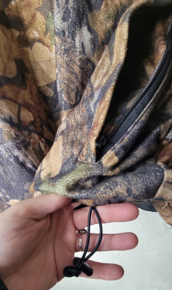 MOSSY OAK Camo Zip Jacket Size XL Adult pull over 1/4 zip Pull String Bottom