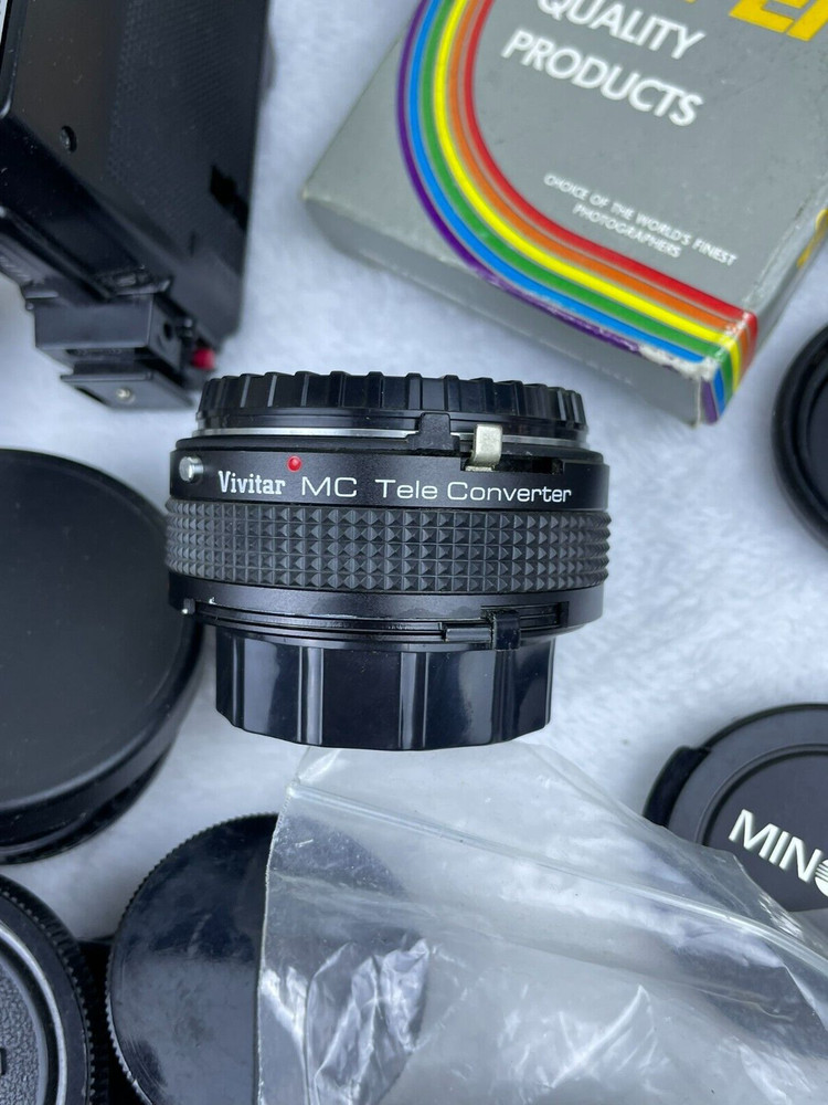 Camera Gear Lot Nikon System Chart Flash Shutter Release Cable Filters Caps SEE