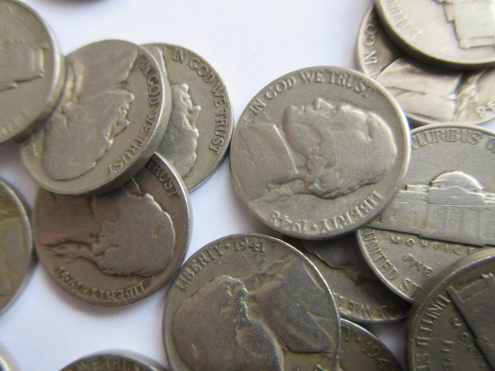 1940's , Jefferson Nickel , Circulated Mixed Roll