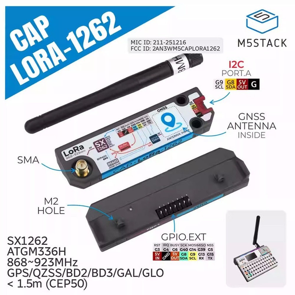 For LORA1262 GPS Module for For M5STACK Development with ATGM336H Chip