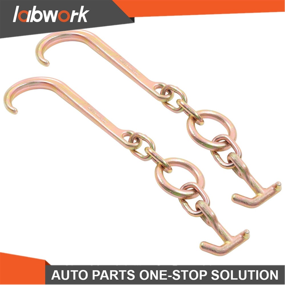 Labwork 2 Pack 15" J Hooks with TJ Hook G70 5400Lbs WLL Roll Back Clevis