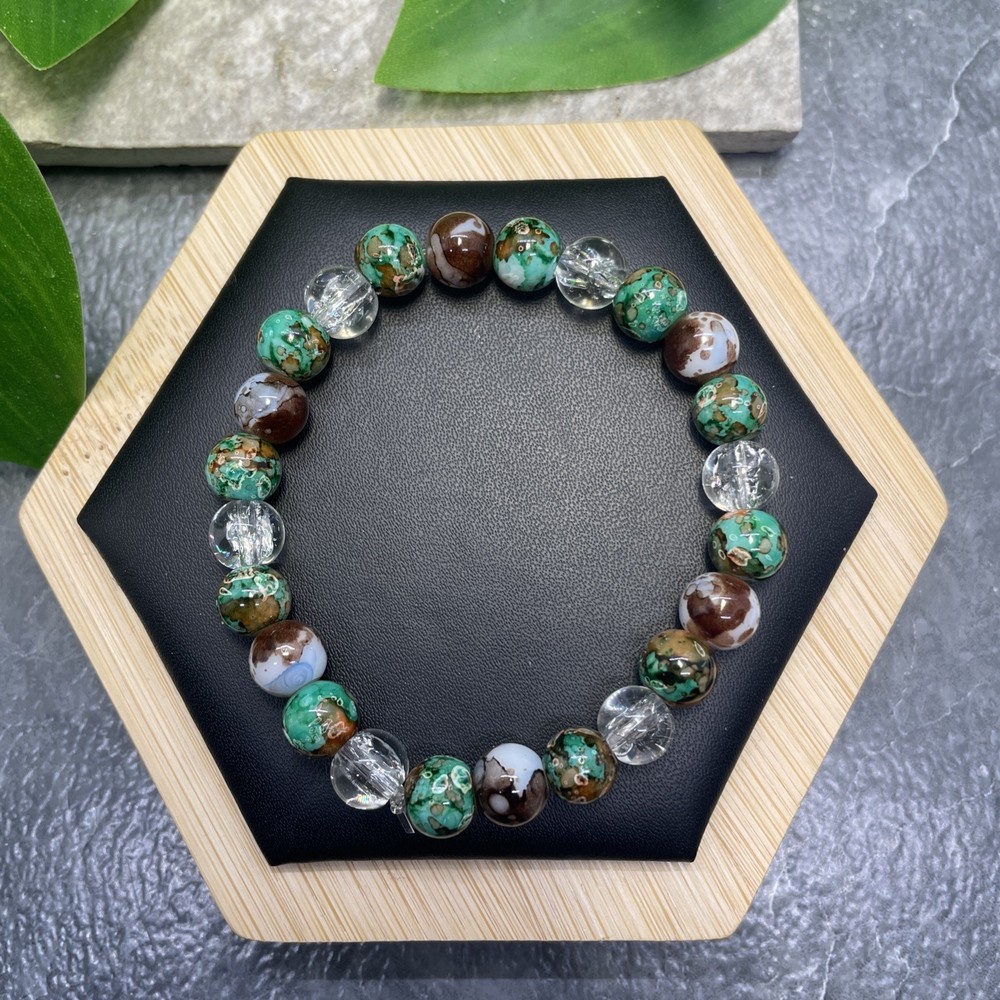 Handmade Bead Beaded Stackable 6.5” Plus Stretch Bracelet New Free Ship C1295
