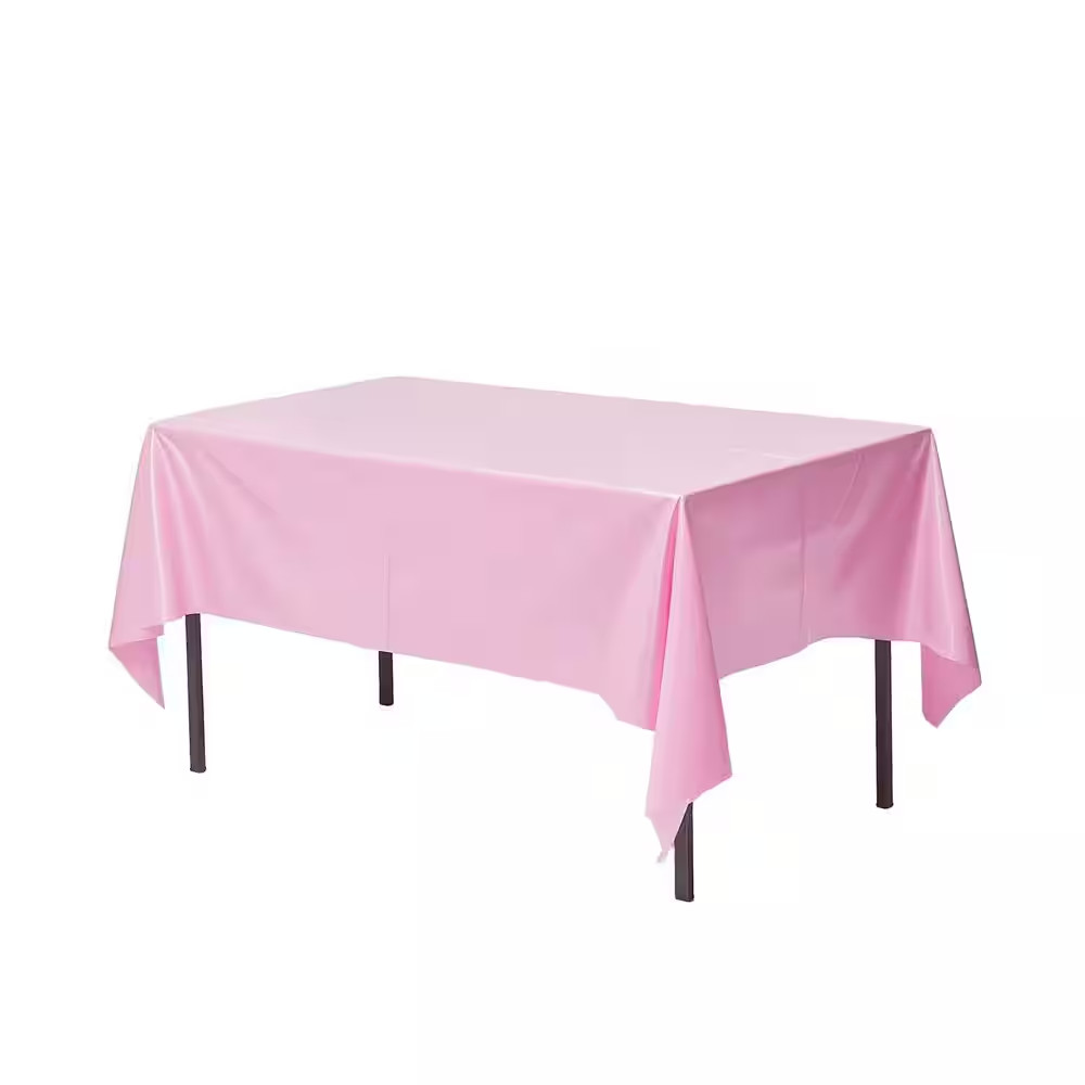 Pink Disposable PLA Disposable Table Cover for 6 Ft. Rectangle Table (10 per Pac