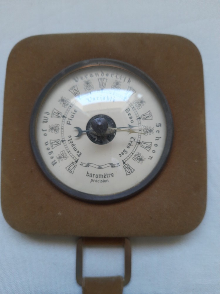 ANTIQUE RECTANGULAR THERMOMETER BAROMETER HYGROMETER