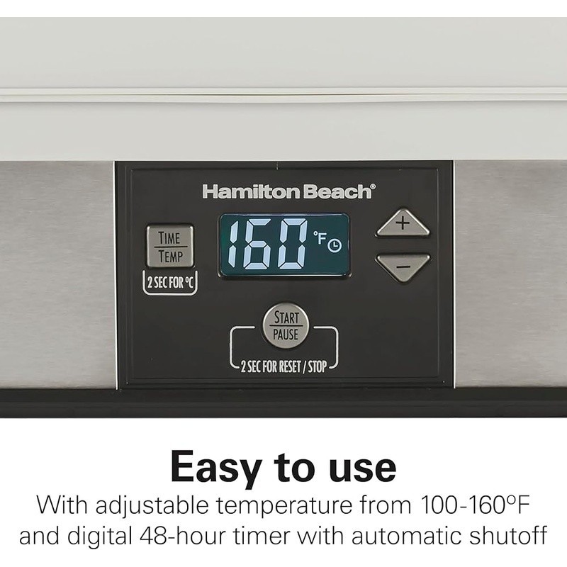 5 Stackable Trays Food Dehydrator Digital Timer Adjustable Temp Auto Shutoff New