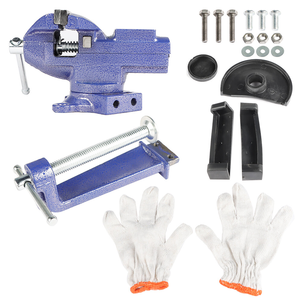 For Workbench 3.2" 2-In-1 Bench Vise Multi-Functional Portable 360° Swivel Base