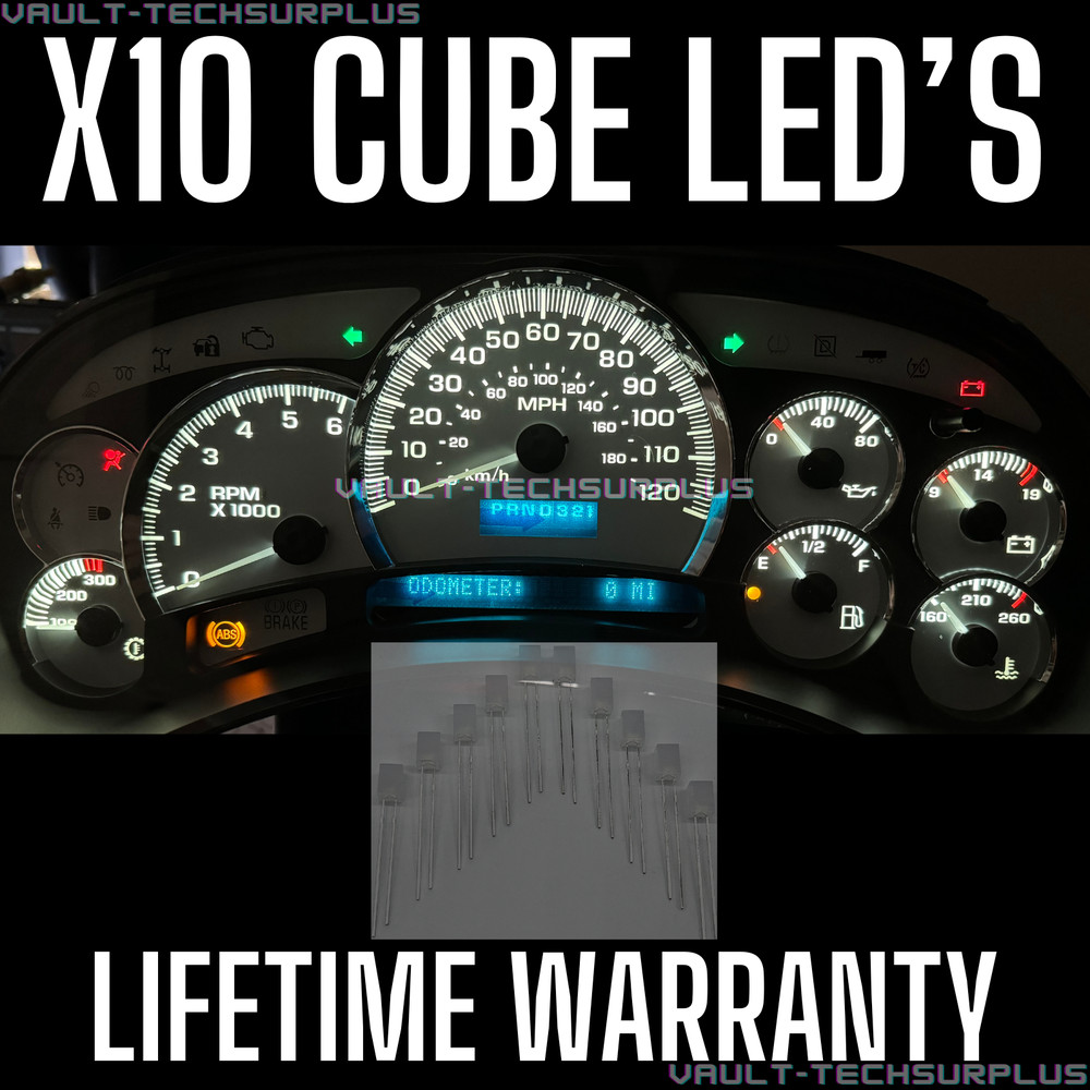 10 Pc White Cube Led Cluster Kit Silverado Sierra Escalade Yukon Tahoe 03-06