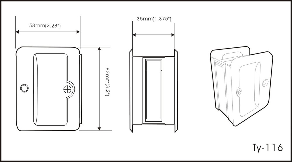 Premium Quality Solid Brass Rectangular Pocket Sliding Door Pull, Passage Fun...