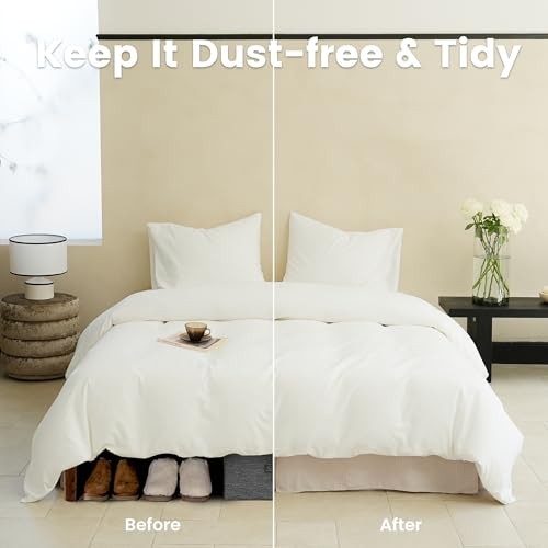 Waffle Weave Bed Skirt, 14" Tailored Draped Basic Dust King - 14" Drop Khaki
